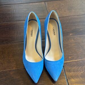 L'AGENCE Bright Blue Pointed Toe Heels